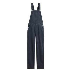 J. Crew Slouchy Boyfriend Overalls Black Size L Fair Trade Certified 100% Cotton